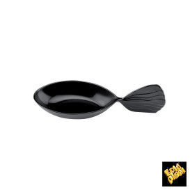 Colher Degustação Single-Dose Fish Preto 120 mm (30 Unidades)