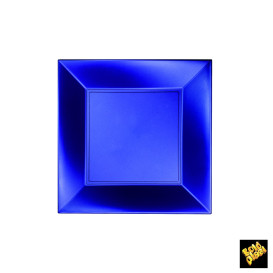 Prato Plastico Raso Azul Nice Pearl PP 180mm (25 Uds)