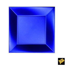 Prato Plastico Raso Azul Nice Pearl PP 230mm(25 Uds)