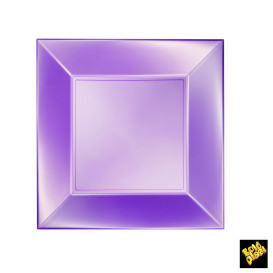 Prato Plastico Raso Prata Nice Pearl PP 230mm (300 Uds)