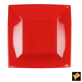 Prato Plastico Raso Vermelho Nice PP 230mm (25 Uds)