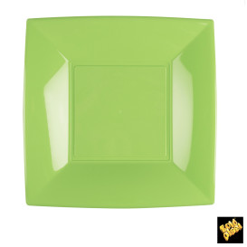Prato Plastico Raso Verde Limão Nice PP 230mm (25 Uds)