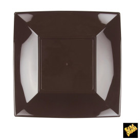 Prato Plastico Raso Marrom Nice PP 230mm (25 Uds)