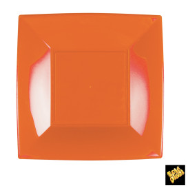 Prato Plastico Raso Laranja Nice PP 230mm (300 Uds)