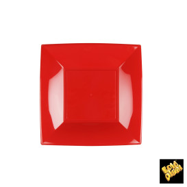 Prato Plastico Raso Vermelho Nice PP 180mm (300 Uds)