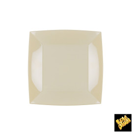 Prato Plastico Raso Creme Nice PP 180mm (25 Uds)