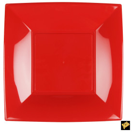Prato Plastico Raso Vermelho Nice PP 290mm (12 Uds)