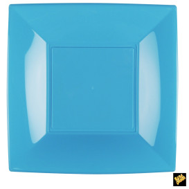 Prato Plastico Raso Turquesa Nice PP 290mm (12 Uds)