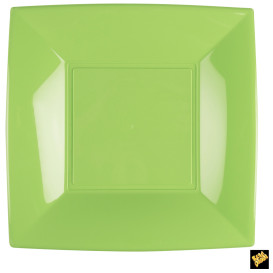 Prato Plastico Raso Verde Limão Nice PP 290mm (144 Uds)