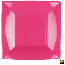 Prato Plastico Raso Fucsia Nice PP 290mm (12 Uds)
