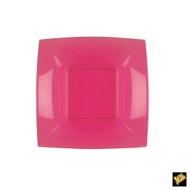 Prato Plastico Fundo Fucsia Nice PP 180mm (25 Uds)