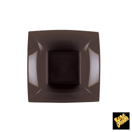 Prato Plastico Fundo Marrom Nice PP 180mm (25 Uds)