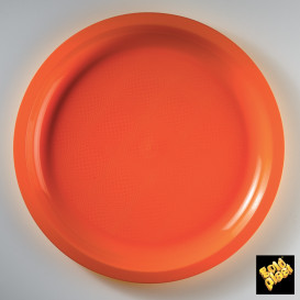 Prato de Plastico Laranja Round PP Ø290mm (300 Uds)