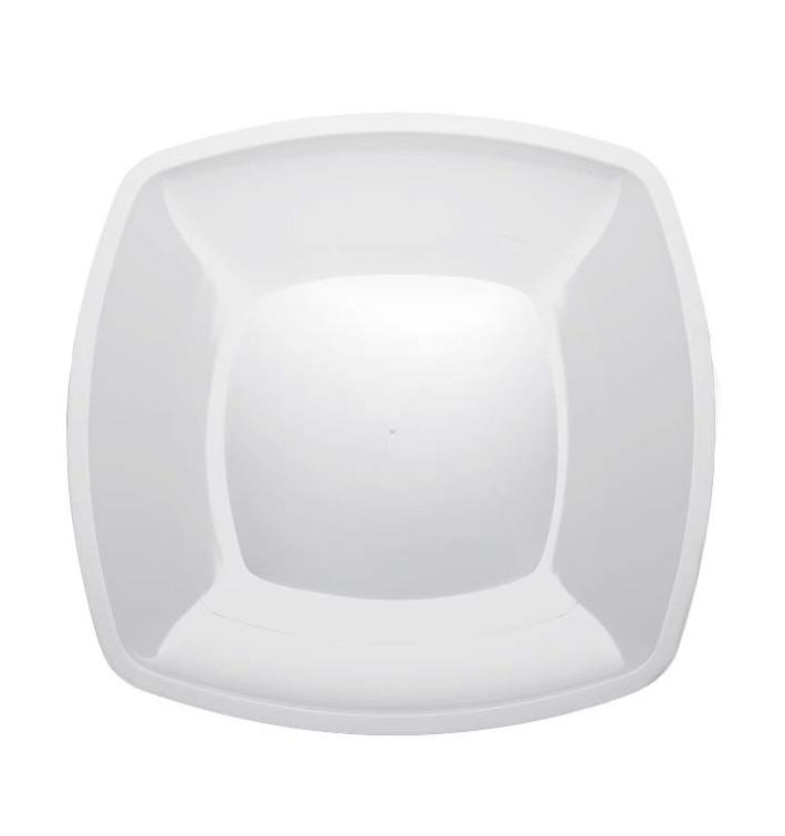 Prato Plastico Raso Branco Square PS 300mm (144 Uds) Prato Plastico Raso Branco Square PS 300mm (144 Uds)