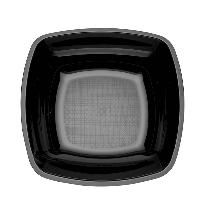 Prato Plastico Fundo Preto Square PS 180mm (300 Uds) Prato Plastico Fundo Preto Square PS 180mm (300 Uds)
