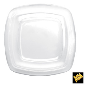 Tampa Plastico Transp. para Prato Square PET 180mm (25 Uds)