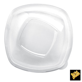 Tampa Plastico PET Cristal "Square" 21cm (60 Uds)