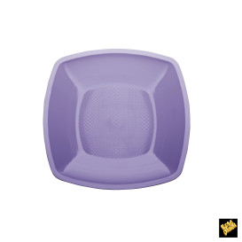 Prato Plastico Raso Lilas Square PP 230mm (300 Uds)