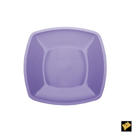 Prato Plastico Raso Lilas Square PP 180mm (300 Uds)