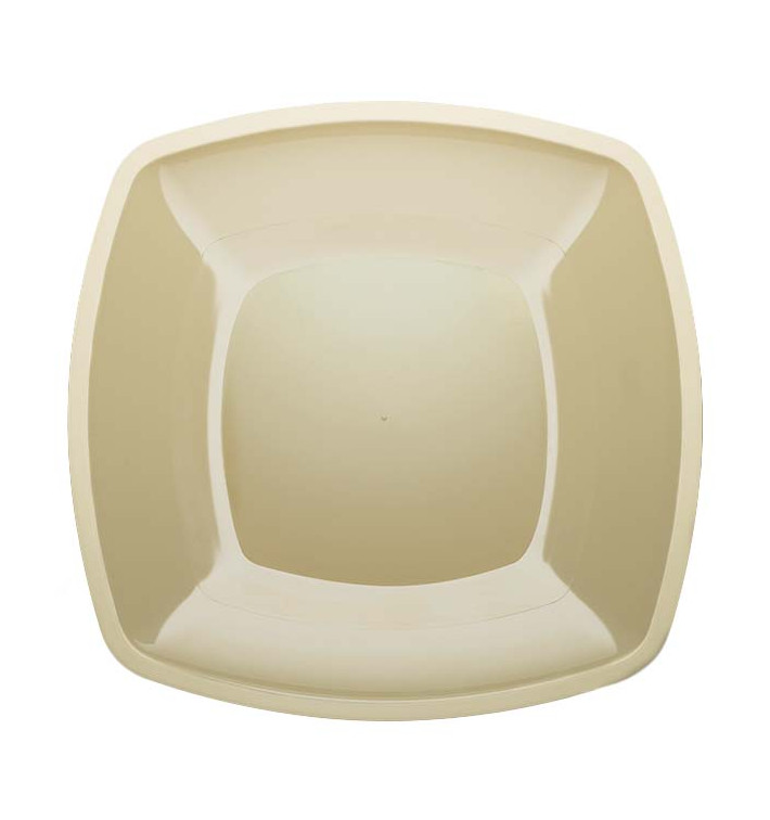 Prato Plastico Raso Creme Square PS 300mm (144 Uds) Prato Plastico Raso Creme Square PS 300mm (144 Uds)