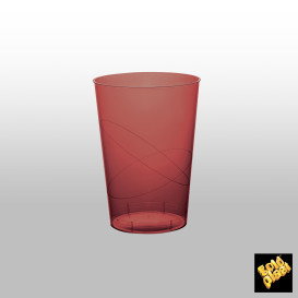 Copo Plastico Moon Cristal Bordeaux Transp. PS 230ml (35 Uds)