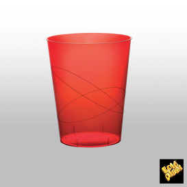 Copo Plastico Moon Cristal Vermelho Transp. PS 350ml (20 Uds)