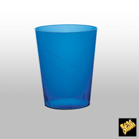 Copo Plastico Moon Cristal Azul Transp. PS 350ml (400 Uds)