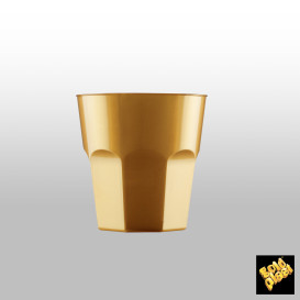 Copo Plastico Ouro PS  Ø73mm 220ml (50 Uds)