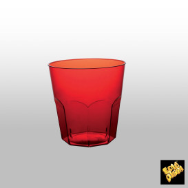 Copo Plastico Vermelho Transp. PS  Ø73mm 220ml (50 Uds)