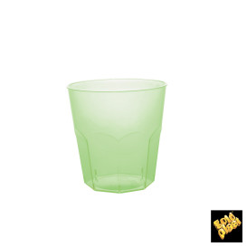 Copo Plastico Verde Limão Transp. PS  Ø73mm 220ml (50 Uds)