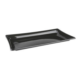 Bandeja Plastico Retang. Preto 12x22cm (50 Uds)