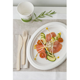 Bandeja Bio da cana-de-açúcar Branco 260x190mm (400 Uds)