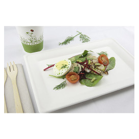 Bandeja Bio da cana-de-açúcar Branco 200x280mm (320 Uds)
