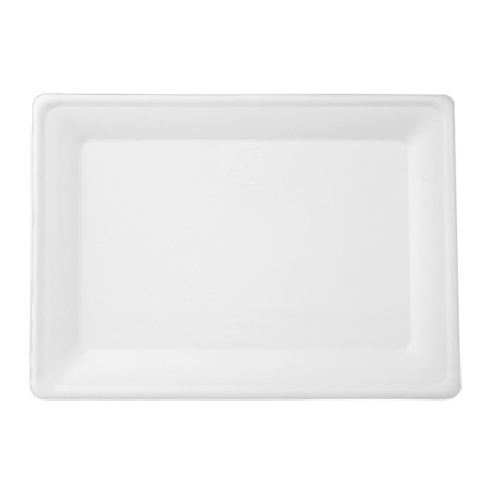 Bandeja Bio da cana-de-açúcar Branco 28x22cm (40 Uds)