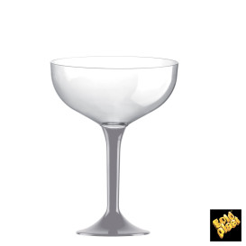 Copo PS Flute Champanhe Cinza 200ml 2P (20 Uds)