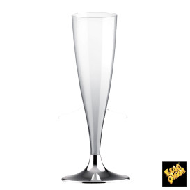 Copo PS Flute Champanhe Prata Cromo 140ml 2P (20 Uds)