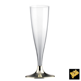 Copo PS Flute Champanhe Ouro Cromo 140ml 2P (400 Uds)