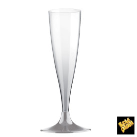 Copo PS Flute Champanhe Cinza 140ml 2P (20 Uds)