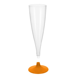 Copo PS Flute Champanhe Laranja Transp. 140ml 2P (400 Uds)