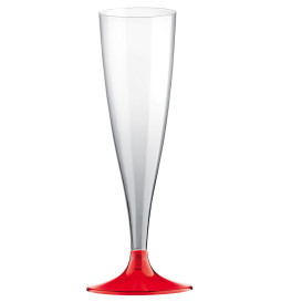 Copo PS Flute Champanhe Red Transp. 140ml 2P (20 Uds)