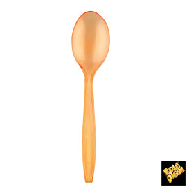 Colher de Plástico PS Premium Laranja 190mm (50 Uds)