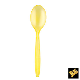 Colher de Plástico PS Premium Amarelo 190mm (50 Uds)