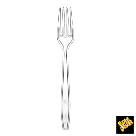 Garfo de Plástico Premium PS Transparente 190mm (50 Uds)
