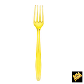 Garfo de Plástico PS Premium Amarelo 190mm (1000 Uds)