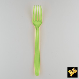 Garfo de Plástico PS Premium Verde Lima 190mm (50 Uds)