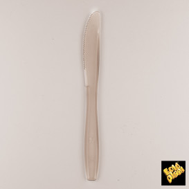 Faca de Plástico PS Premium Bege 190mm (50 Uds)