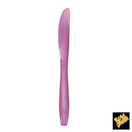 Faca de Plástico PS Premium Lilás 190mm (50 Uds)