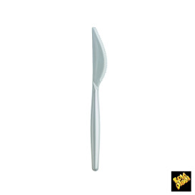 Faca de Plástico Easy PS Branco Perle 185 mm (500 Uds)