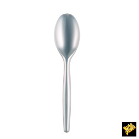 Colher de Plástico Easy PS Branco Perle 185mm (20 Uds)