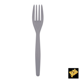 Garfo de Plástico Easy PS Cinza 180mm (500 Uds)